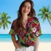 Atlanta Falcons Hawaiian Shirt � Toucan Hibiscus Pineapple Red Green, Casual Button Down For Men & Women