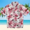 Atlanta Falcons Hawaiian Shirt � Tropical Leaves Red White, Casual Button Down For Men & Women
