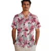 Atlanta Falcons Hawaiian Shirt � Tropical Leaves Red White, Casual Button Down For Men & Women