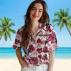 Atlanta Falcons Hawaiian Shirt � Tropical Plants Red White, Casual Button Down For Men & Women