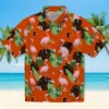 Baltimore Orioles Hawaiian Shirt - Flamingo Leaf Motif Orange - Gift For Men, Women