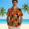Baltimore Orioles Hawaiian Shirt - Flamingo Leaf Motif Orange - Gift For Men, Women