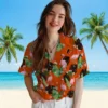 Baltimore Orioles Hawaiian Shirt - Flamingo Leaf Motif Orange - Gift For Men, Women