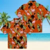 Baltimore Orioles Hawaiian Shirt - Flamingo Leaves Orange - Gift For Men, Women