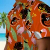 Baltimore Orioles Hawaiian Shirt - Flamingo Leaves Orange - Gift For Men, Women