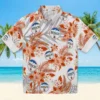 Baltimore Orioles Hawaiian Shirt - Hibiscus Palm Leaves Orange White - Gift For Men, Women