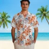 Baltimore Orioles Hawaiian Shirt - Hibiscus Palm Leaves Orange White - Gift For Men, Women