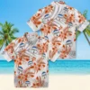 Baltimore Orioles Hawaiian Shirt - Hibiscus Palm Leaves Orange White - Gift For Men, Women