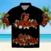 Baltimore Orioles Hawaiian Shirt - Hibiscus Stripe Orange Black - Gift For Men, Women