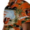 Baltimore Orioles Hawaiian Shirt - Palm Horizon Orange - Gift For Men, Women