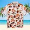 Baltimore Orioles Hawaiian Shirt - Palm Island Print Orange White - Gift For Men, Women