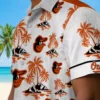 Baltimore Orioles Hawaiian Shirt - Palm Island Print Orange White - Gift For Men, Women