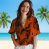 Baltimore Orioles Hawaiian Shirt - Palm Leaf Orange - Gift For Men, Women