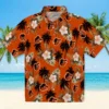 Baltimore Orioles Hawaiian Shirt - Palm Tree Flower Orange - Gift For Men, Women