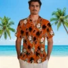 Baltimore Orioles Hawaiian Shirt - Palm Tree Flower Orange - Gift For Men, Women