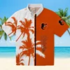 Baltimore Orioles Hawaiian Shirt - Palm Trees Orange White - Gift For Men, Women