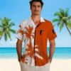 Baltimore Orioles Hawaiian Shirt - Palm Trees Orange White - Gift For Men, Women