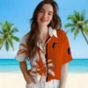 Baltimore Orioles Hawaiian Shirt - Palm Trees Orange White - Gift For Men, Women
