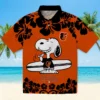Baltimore Orioles Hawaiian Shirt - Snoopy Surf Orange White - Gift For Men, Women