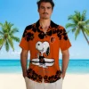 Baltimore Orioles Hawaiian Shirt - Snoopy Surf Orange White - Gift For Men, Women