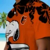 Baltimore Orioles Hawaiian Shirt - Snoopy Surf Orange White - Gift For Men, Women