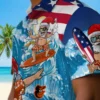 Baltimore Orioles Hawaiian Shirt - Surfing Santa Blue - Gift For Men, Women