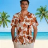 Baltimore Orioles Hawaiian Shirt - Tropical Plants Orange White - Gift For Men, Women