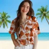 Baltimore Orioles Hawaiian Shirt - Tropical Plants Orange White - Gift For Men, Women