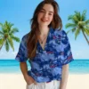 Buffalo Bills Hawaiian Shirt � Coastal Palms Blue, Casual Button Down For Men & Women