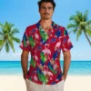 Buffalo Bills Hawaiian Shirt � Flamingo Foliage Blue Green, Casual Button Down For Men & Women