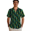 Carolina Panthers Hawaiian Shirt � Corn Motifs Black Green, Casual Button Down For Men & Women