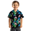 Carolina Panthers Hawaiian Shirt � Flamingo Foliage Blue Green, Casual Button Down For Men & Women