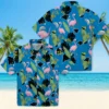 Carolina Panthers Hawaiian Shirt � Flamingo Leaves Blue, Casual Button Down For Men & Women
