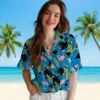 Carolina Panthers Hawaiian Shirt � Flamingo Leaves Blue, Casual Button Down For Men & Women