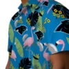 Carolina Panthers Hawaiian Shirt � Flamingo Leaves Blue, Casual Button Down For Men & Women