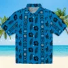 Carolina Panthers Hawaiian Shirt � Framed Floral Blue, Casual Button Down For Men & Women