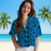Carolina Panthers Hawaiian Shirt � Framed Floral Blue, Casual Button Down For Men & Women