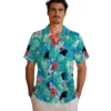Carolina Panthers Hawaiian Shirt � Custom Hibiscus Blossoms Blue, Casual Button Down For Men & Women