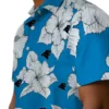 Carolina Panthers Hawaiian Shirt � Hibiscus Blooms Blue White, Casual Button Down For Men & Women