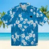 Carolina Panthers Hawaiian Shirt � Hibiscus Clusters Blue, Casual Button Down For Men & Women