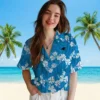 Carolina Panthers Hawaiian Shirt � Hibiscus Clusters Blue, Casual Button Down For Men & Women