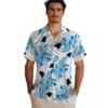 Carolina Panthers Hawaiian Shirt � Hibiscus Palm Leaves Blue White, Casual Button Down For Men & Women