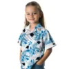 Carolina Panthers Hawaiian Shirt � Hibiscus Palm Leaves Blue White, Casual Button Down For Men & Women
