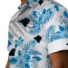 Carolina Panthers Hawaiian Shirt � Hibiscus Palm Leaves Blue White, Casual Button Down For Men & Women