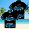 Carolina Panthers Hawaiian Shirt � Hibiscus Stripe Blue Black, Casual Button Down For Men & Women