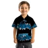 Carolina Panthers Hawaiian Shirt � Hibiscus Stripe Blue Black, Casual Button Down For Men & Women