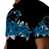 Carolina Panthers Hawaiian Shirt � Hibiscus Stripe Blue Black, Casual Button Down For Men & Women