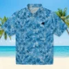 Carolina Panthers Hawaiian Shirt � Leafy Pattern Blue, Casual Button Down For Men & Women