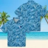 Carolina Panthers Hawaiian Shirt � Leafy Pattern Blue, Casual Button Down For Men & Women