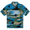 Carolina Panthers Hawaiian Shirt � Palm Horizon Blue, Casual Button Down For Men & Women